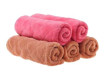 [C] Set of 5 Coral Velvet Kitchen Dish Towels Dish Cloths Absorbent Towels