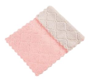 [F] Set of 5 Coral Velvet Kitchen Dish Towels Dish Cloths Absorbent Towels