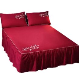 Luxurious Durable Bed Covers Pure Color Bedspreads (Red 2)