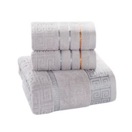 Elegant Bath Towel Hand Towel Thicken Towels Suit Body Towels Beach Towel Light Grey